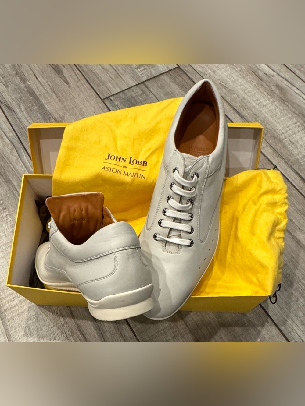 John Lobb White Leather Sneakers